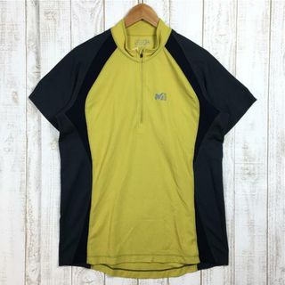 ミレー(MILLET)のMENs XL  ミレー ウルトラ ジップ ショートスリーブ Ultra Zip Short Sleeve シャツ 速乾 MILLET MIV3428 イエロー系(その他)