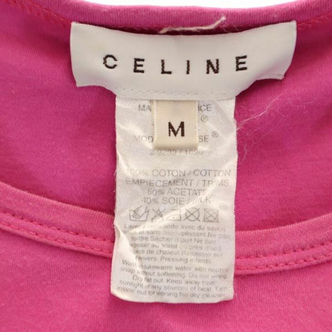 celine(セリーヌ)のセリーヌ フランス製 プリント 半袖 Tシャツ M ピンク CELINE レディース 【中古】  【230616】 メール便可 レディースのトップス(Tシャツ(半袖/袖なし))の商品写真