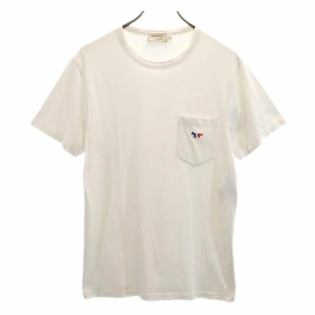 メゾンキツネ 半袖 Tシャツ S 白系 MAISON KITSUNE 胸ポケット ロゴ