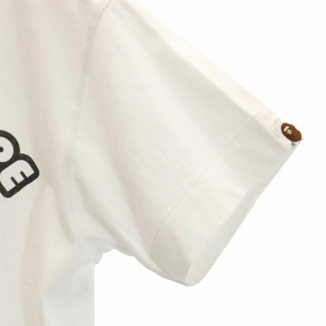 アベイシングエイプ 日本製 プリント 半袖 Tシャツ S 白系 A BATHING APE ロゴ メンズ   【230616】 メール便可 4