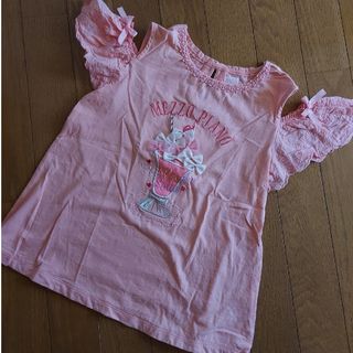 メゾピアノ(mezzo piano)のメゾピアノ パフェ柄肩あきTシャツ140(Tシャツ/カットソー)