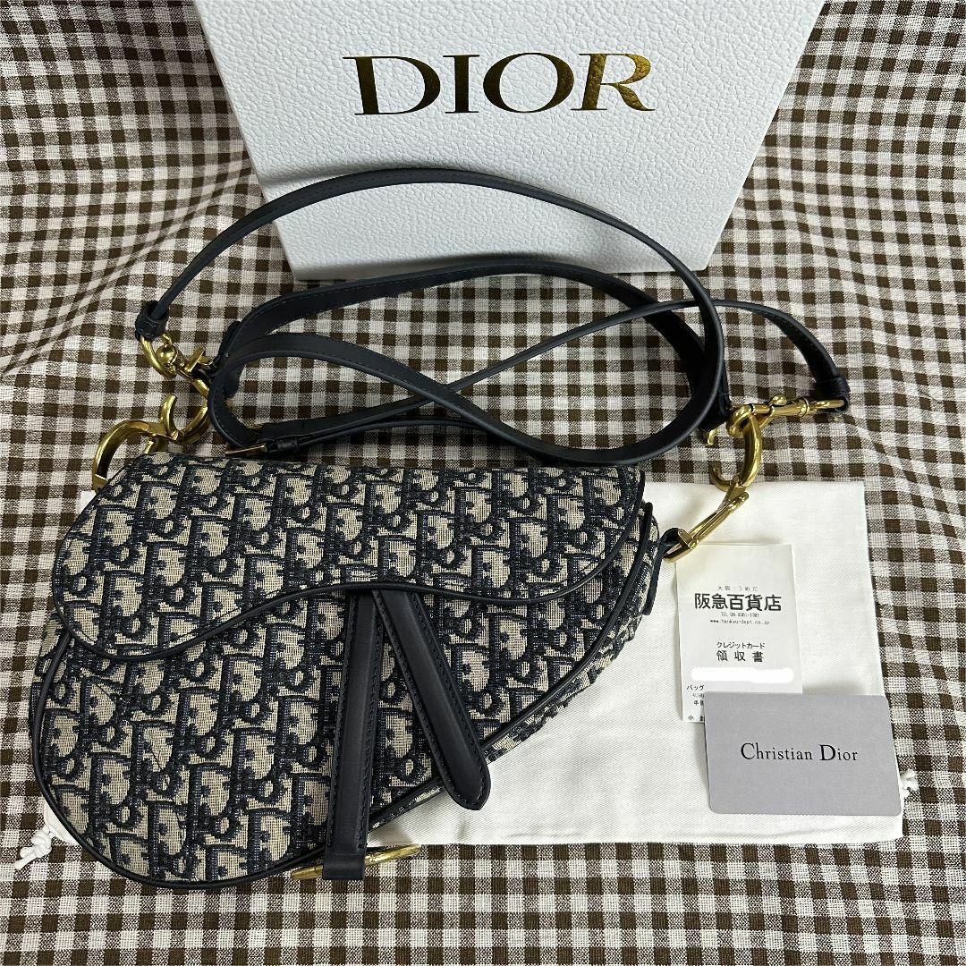 完成品 ☆クリスチャンディオール サドルバッグ トロッター ネイビー
