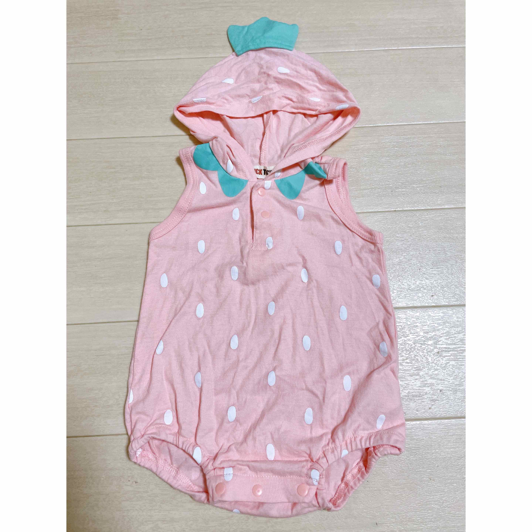 いちごロンパース☆60cm キッズ/ベビー/マタニティのベビー服(~85cm)(ロンパース)の商品写真