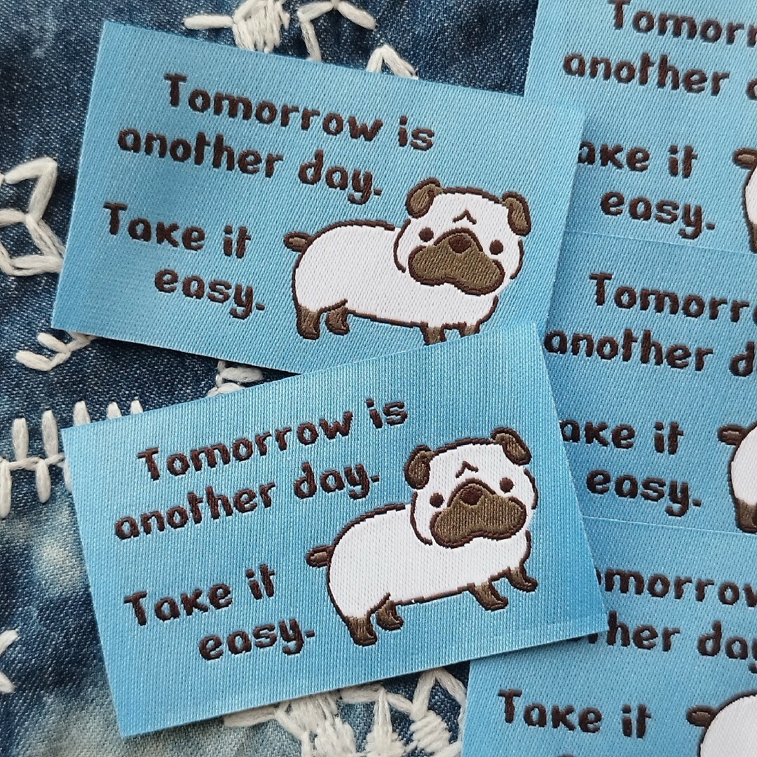 きらりさま※パグ※犬※布タグ※織りラベル | shineclinicdetailing.com.au