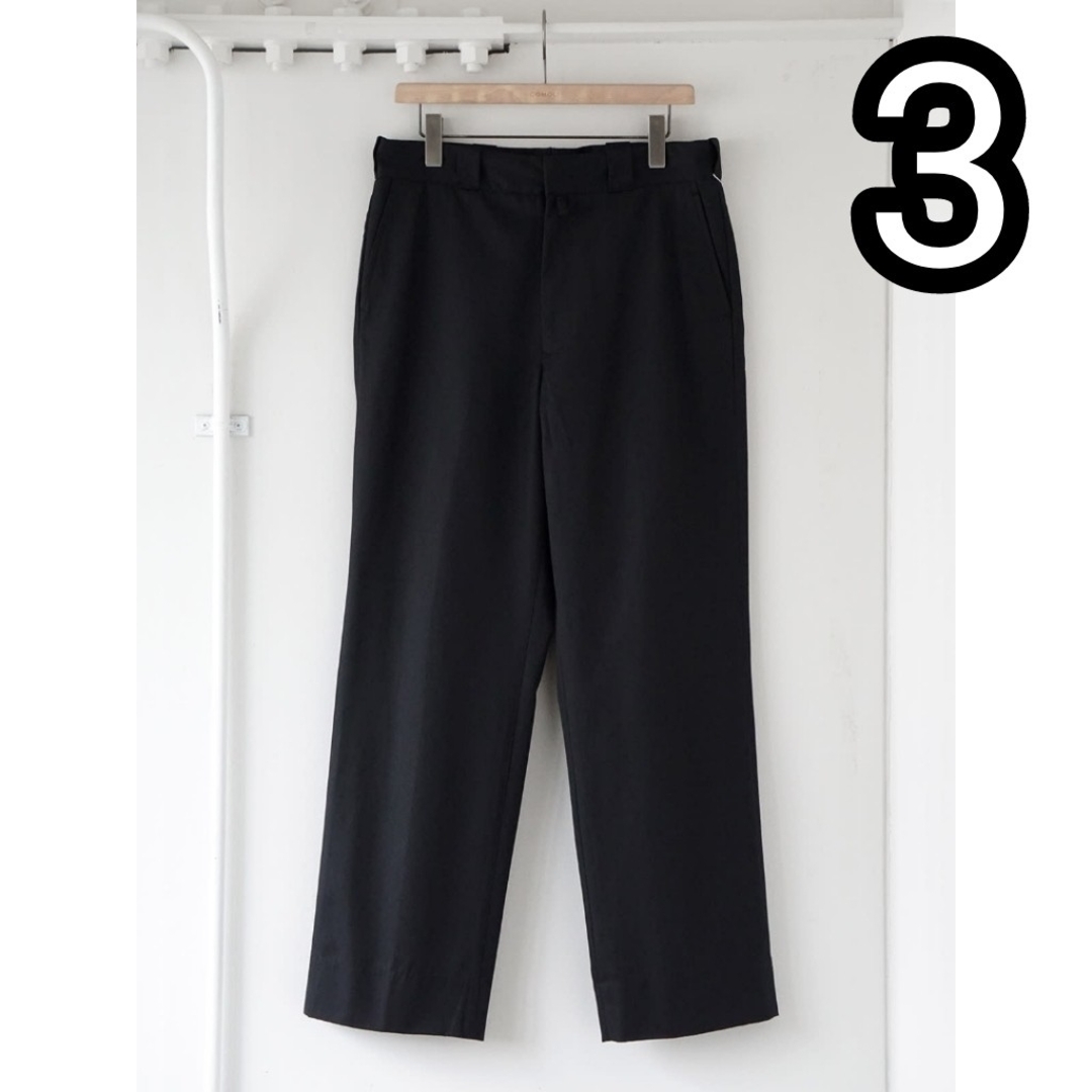 大量購入 23SS COMOLI コットンギャバワークパンツ 3 黒 ブラック