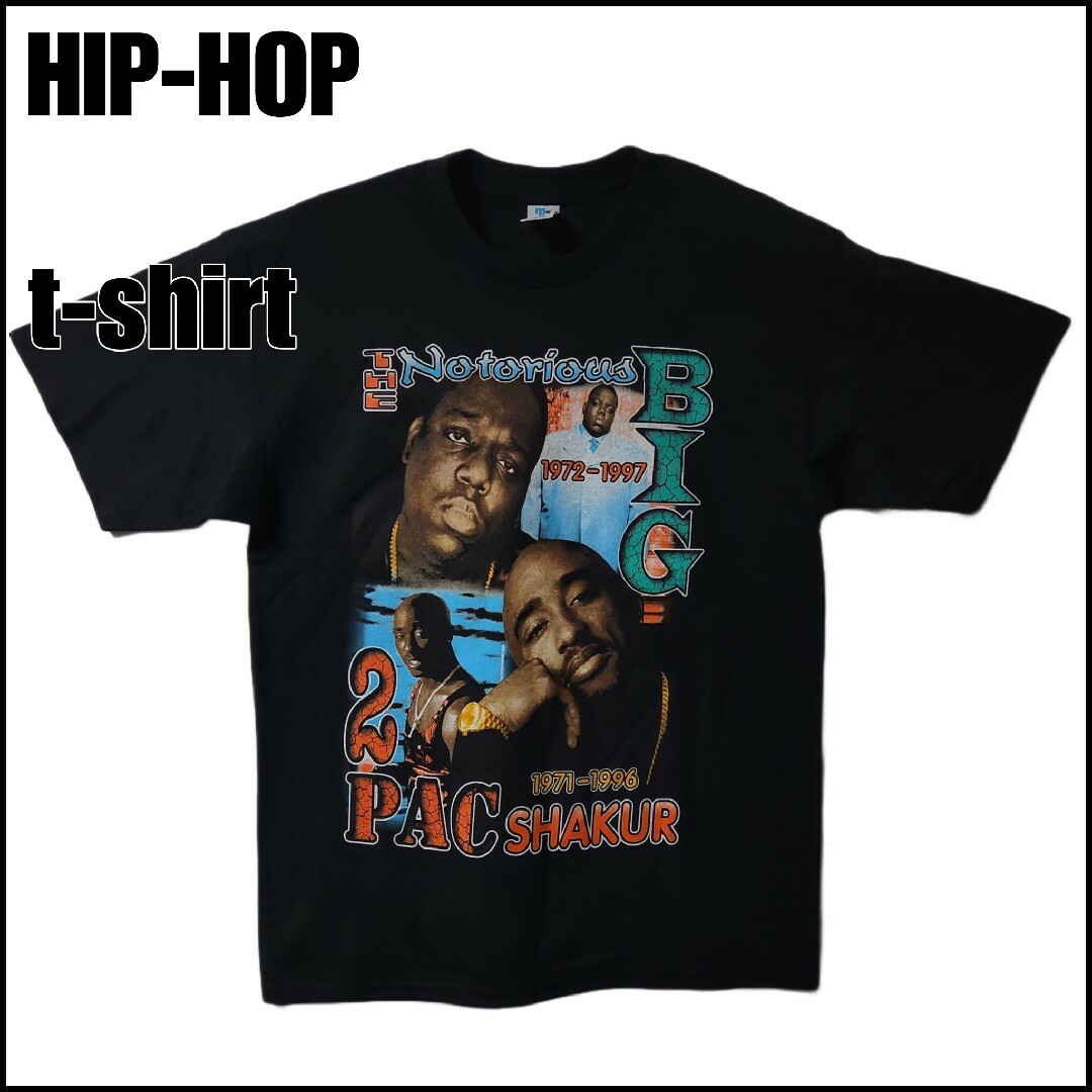 【デットストック】　2PAC ノトーリアスB.I.G　ラッパーTシャツ　黒　L