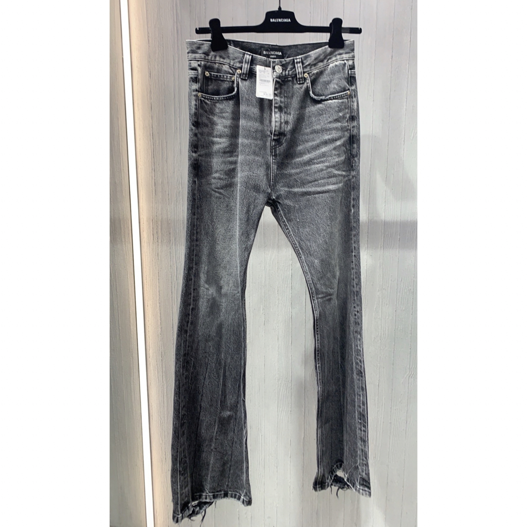 アウトレット取扱店 balenciaga 2022aw FLARED denim ブラック(xs