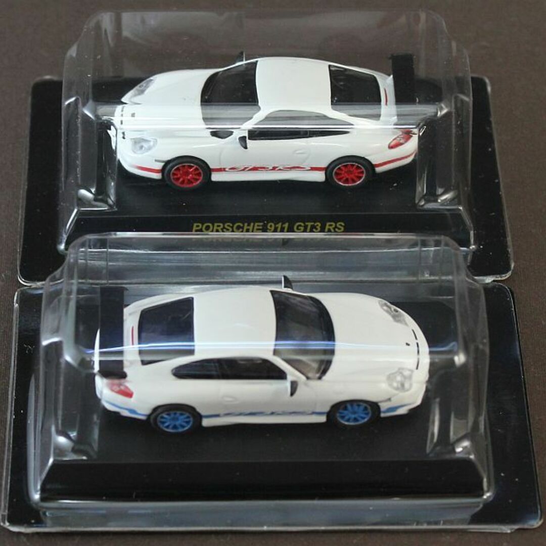 2台セット 京商 ポルシェ 911 GT3 RS 青ライン 赤ライン 1/64