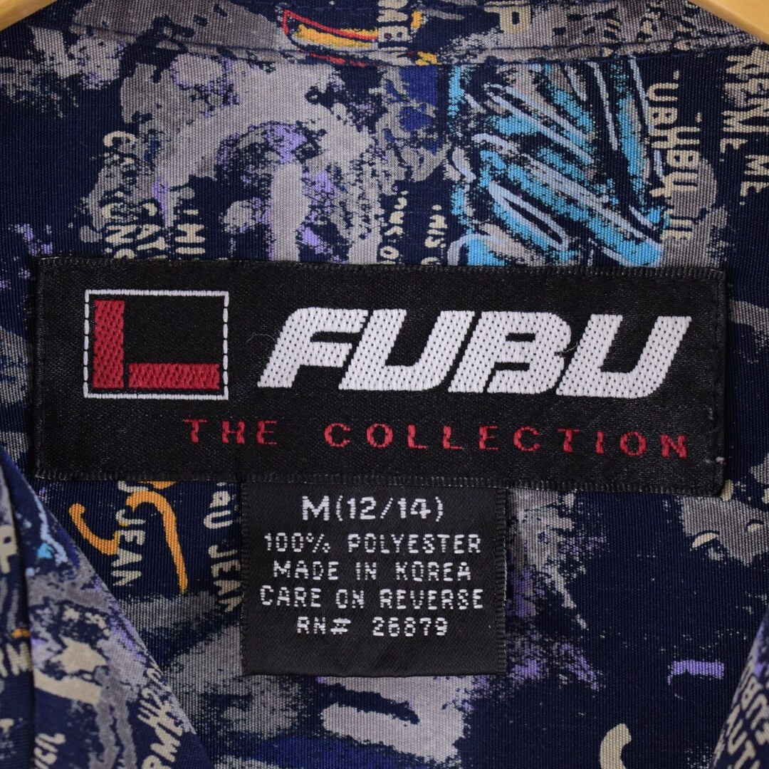 FUBU 総柄 半袖 オープンカラー ボックスシャツ メンズM /eaa343674