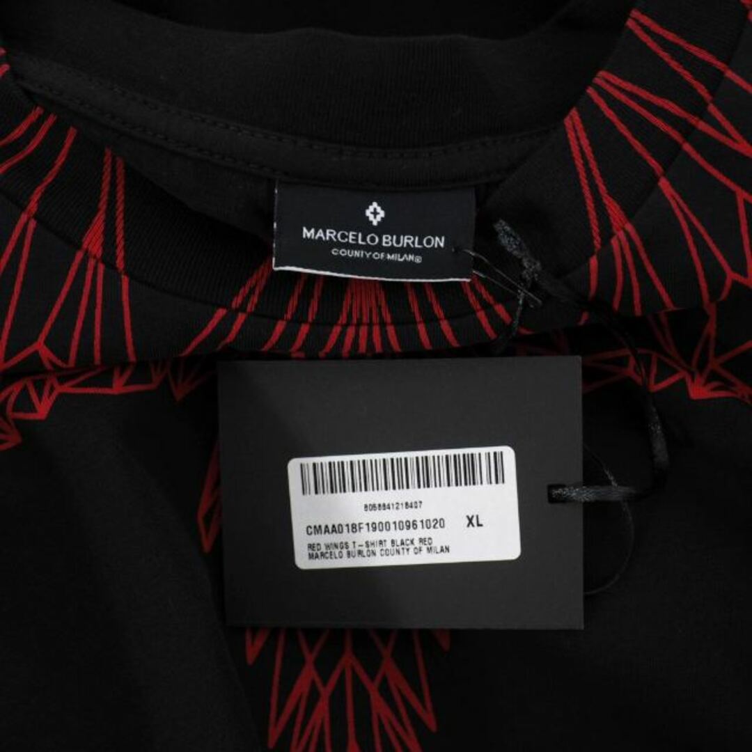 MARCELO BURLON(マルセロブロン)のマルセロバーロン レッド ウィングス プリント Tシャツ カットソー XL 黒 メンズのトップス(Tシャツ/カットソー(半袖/袖なし))の商品写真