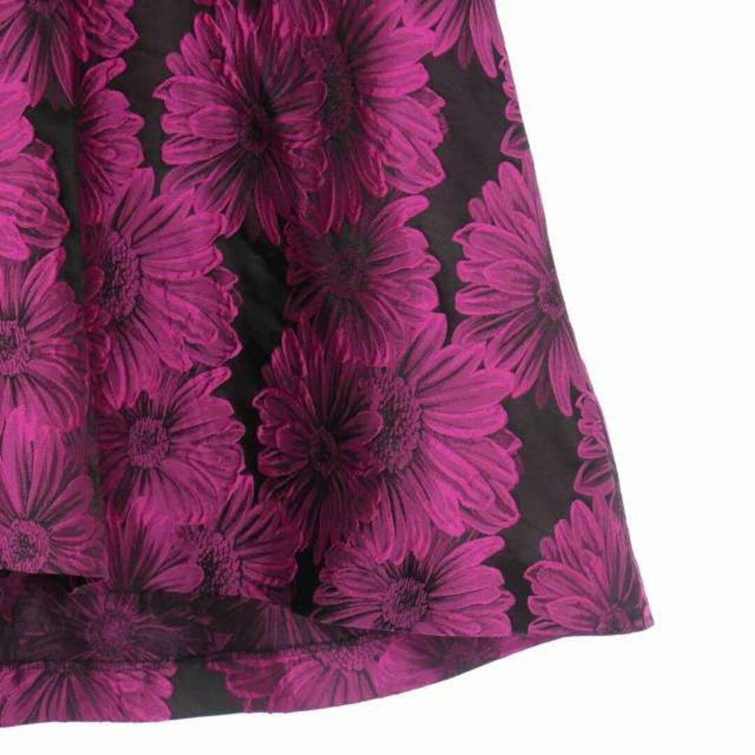Mystrada(マイストラーダ)のマイストラーダ 花柄 刺繍 アシンメトリー スカート 36 ピンク ブラック 黒 レディースのスカート(ロングスカート)の商品写真