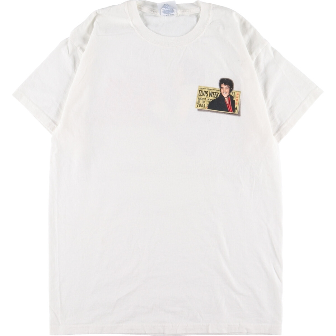 00年代 DIRECT FROM GRACELAND ELVIS PRESLEY エルヴィスプレスリー 両面プリント バンドTシャツ バンT メンズM /eaa343268ホンジュラス製年代