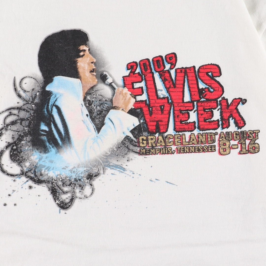 00年代 DIRECT FROM GRACELAND ELVIS PRESLEY エルヴィスプレスリー 両面プリント バンドTシャツ バンT メンズM /eaa343268ホンジュラス製年代