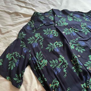 unused 花柄 18ss オープンカラーシャツ  アロハシャツ