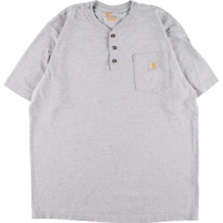 カーハート(carhartt)の古着 カーハート Carhartt ORIGINAL FIT ヘンリーネック 半袖 ワンポイントロゴポケットTシャツ メンズXL /eaa345557(Tシャツ/カットソー(半袖/袖なし))