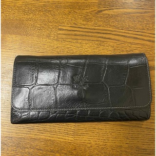 イルビゾンテ(IL BISONTE)のイルビゾンテ　長財布　クロコ型押し　黒(長財布)