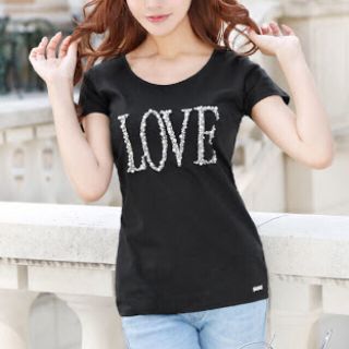 レディー(Rady)の試着のみ ♡ 完売品 Rady パール ビジュー LOVE Tシャツ(Tシャツ(半袖/袖なし))