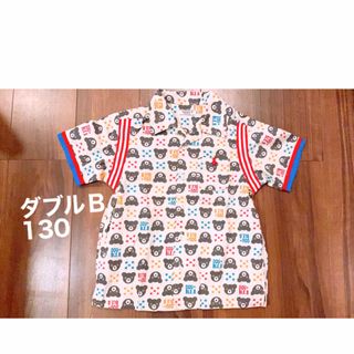 ダブルビー(DOUBLE.B)の130 ミキハウス　ダブルＢ　ビー君　総柄 ボーリング シャツ 半袖(Ｔシャツ)