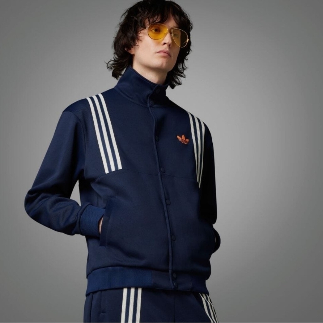 【ベロア】adidas 70s トラックジャケット ジャージ Mサイズ 青 紺