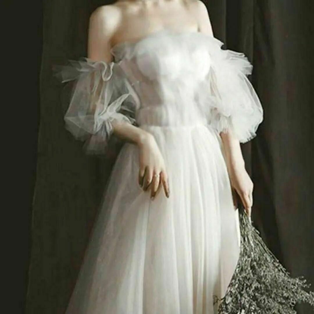 パフスリーブ56cm 付け袖 ウエディングドレス 結婚式 - 通販