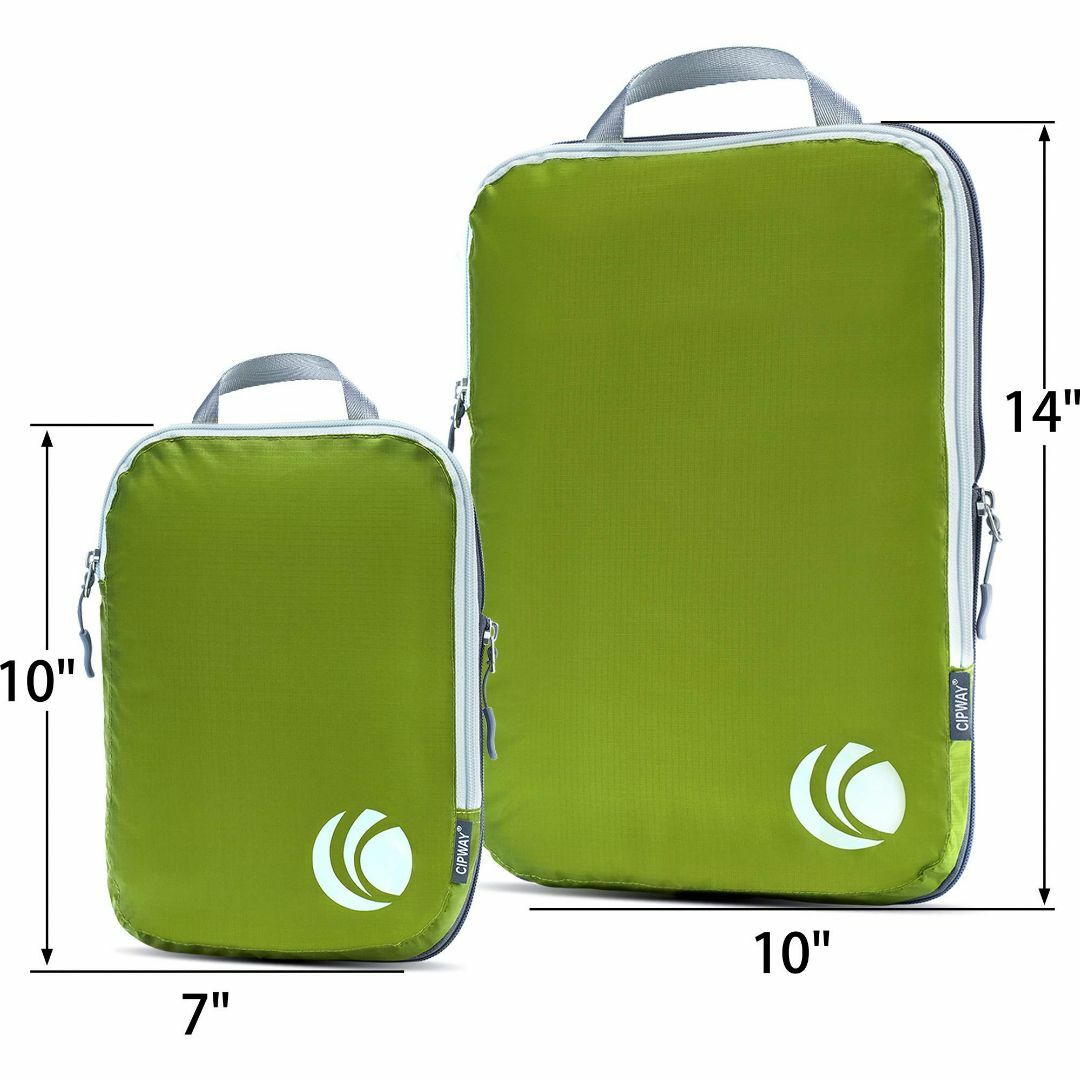 Cipway アィテム収納に最適、超軽量、拡大可能圧縮可能な旅行収納袋セットグリ