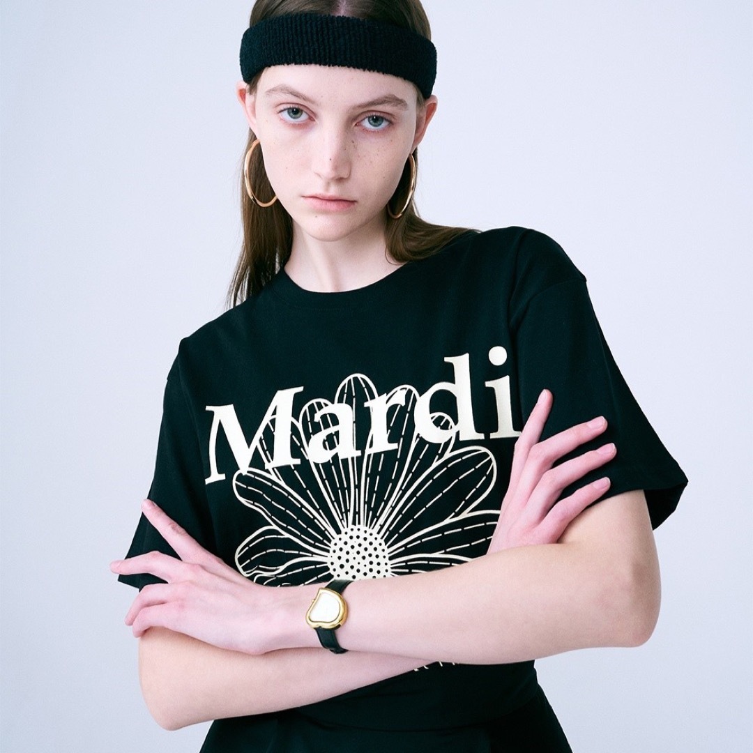 MardiMercredi マルディメクルディ Tシャツ BLACK CREAM