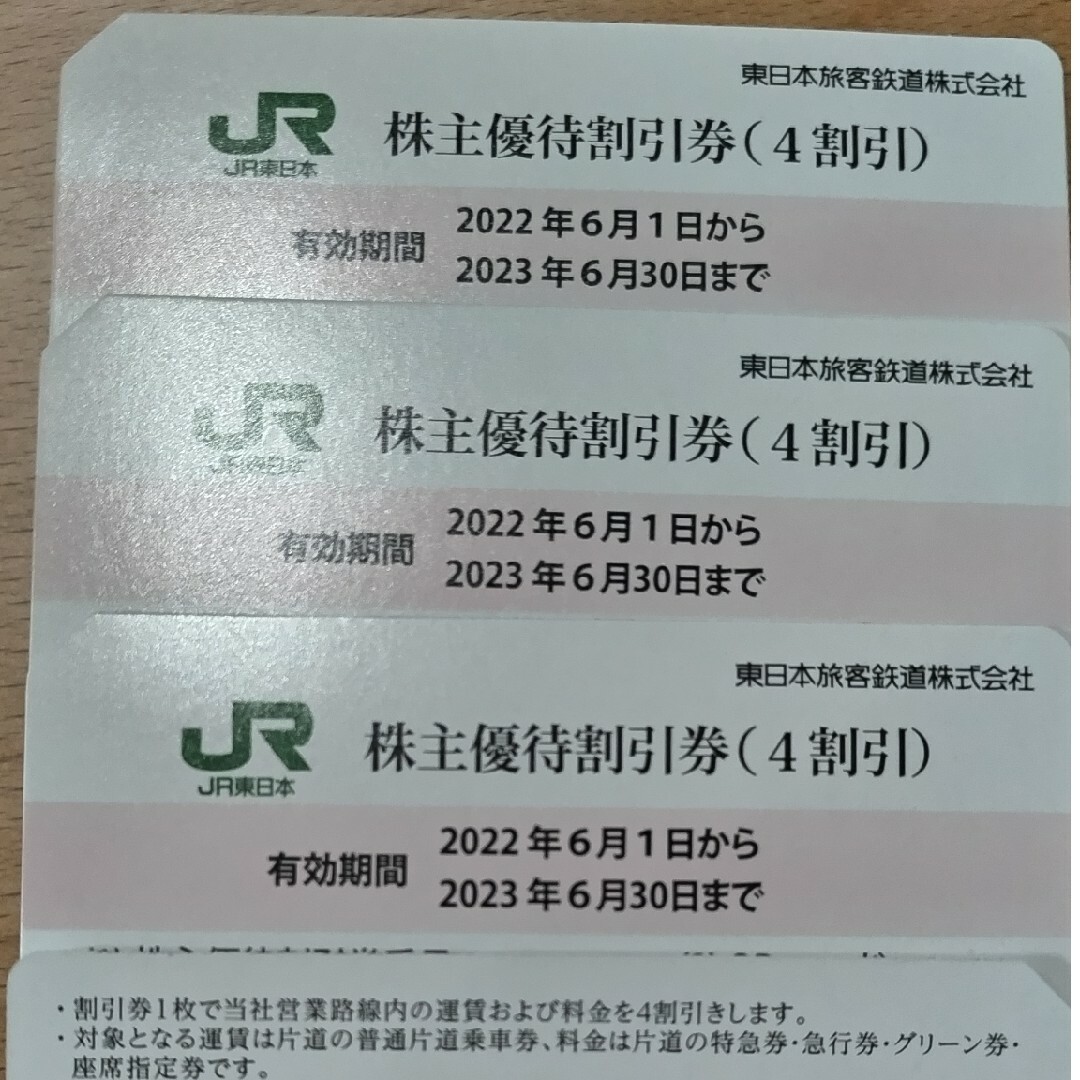 JR東日本 株主優待割引券　3枚