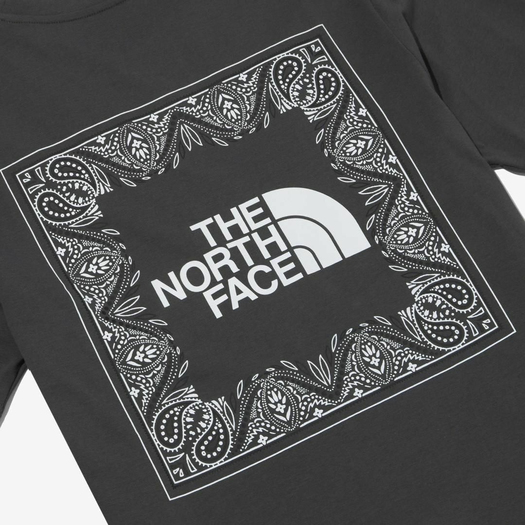 THE NORTH FACE(ザノースフェイス)の【韓国限定】ノースフェイス Tシャツ バンダナ柄 チャコールグレー メンズのトップス(Tシャツ/カットソー(半袖/袖なし))の商品写真