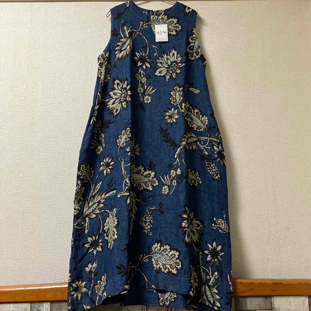 ロングワンピース/マキシワンピース45r  コットンリネン　ドレス