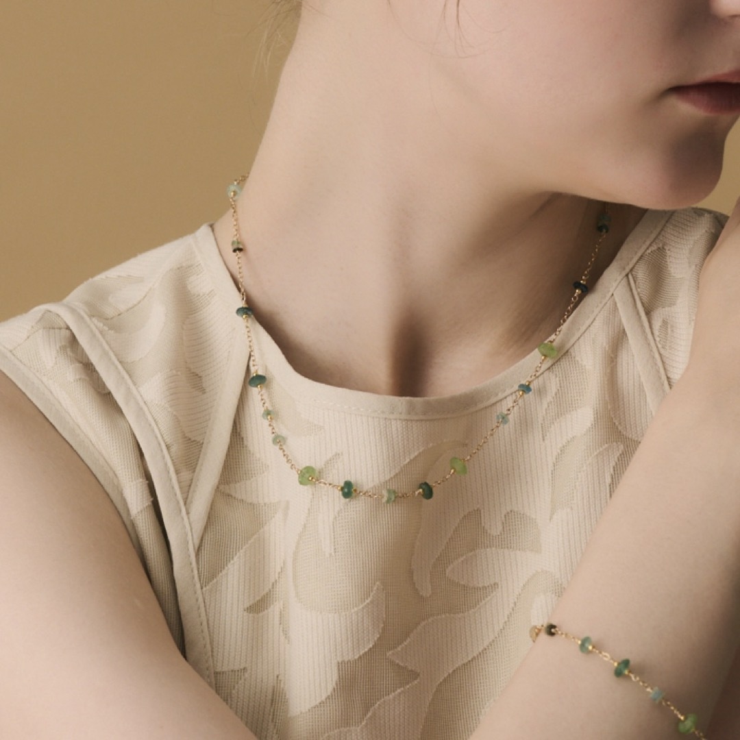 ageteアガット K10ネックレス\u0026ローマンガラスチャーム - ネックレス