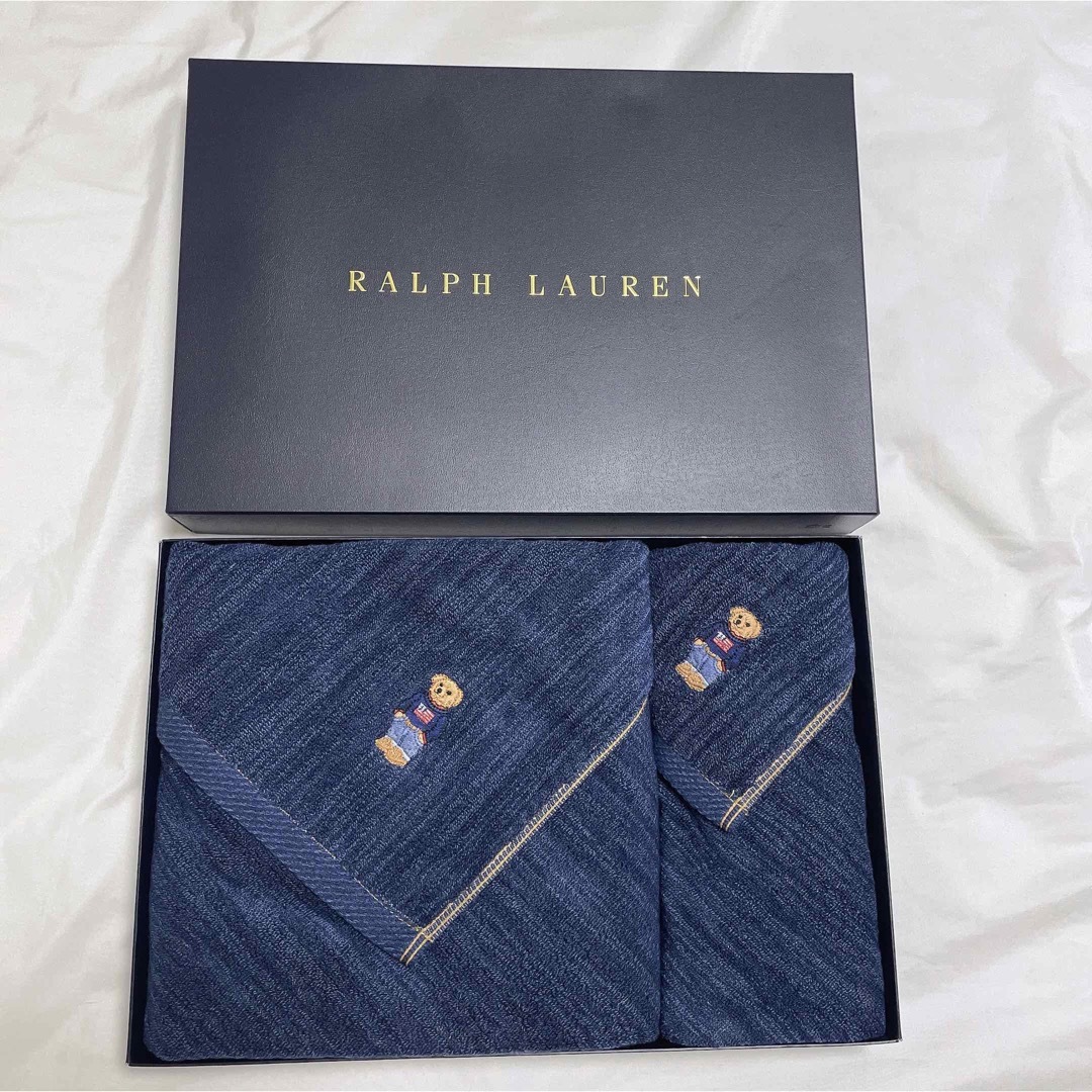 Ralph Lauren(ラルフローレン)のお値下げ【新品未使用】ラルフローレン　ポロベア　バスタオル、フェイスタオルセット インテリア/住まい/日用品の日用品/生活雑貨/旅行(タオル/バス用品)の商品写真