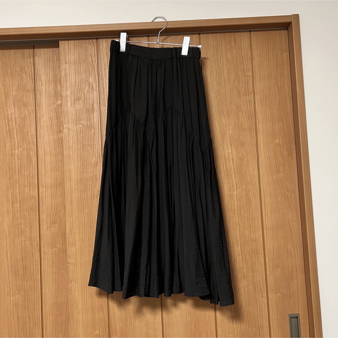 moussy(マウジー)の【美品】MOUSSY マウジー ギャザースカート ブラック レディースのスカート(ロングスカート)の商品写真