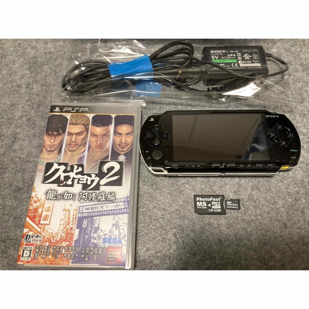 PlayStation Portable(プレイステーションポータブル)の【美品】PSP 1000＋クロヒョウ2＋microSD8GB すぐ遊べるセット エンタメ/ホビーのゲームソフト/ゲーム機本体(携帯用ゲーム機本体)の商品写真