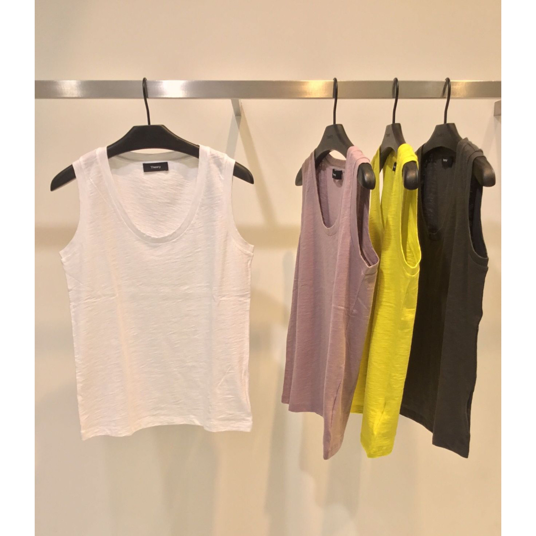theory Theory セオリー コットンUネックカットソー タンクトップ ホワイトの通販 by ちぃこ♪ Theory レディース タンクトップ セオリー レディース M インナー