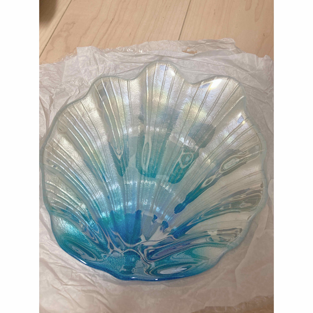 北欧雑貨 5 色シェルガラスプレート ジュエリープレート お皿 夏風食器