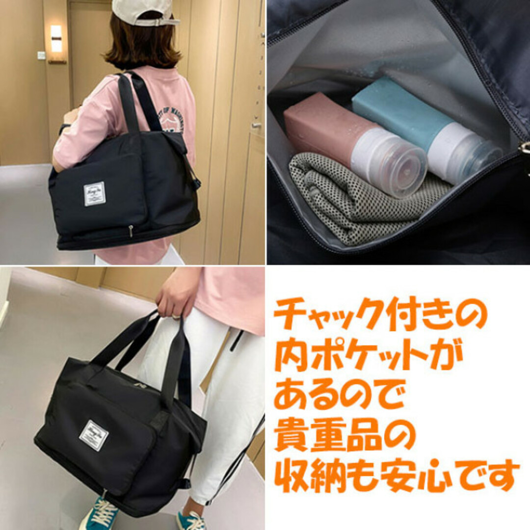 【色: グレー/65L】折りたたみバッグ ボストンバッグ メンズ レディース 大