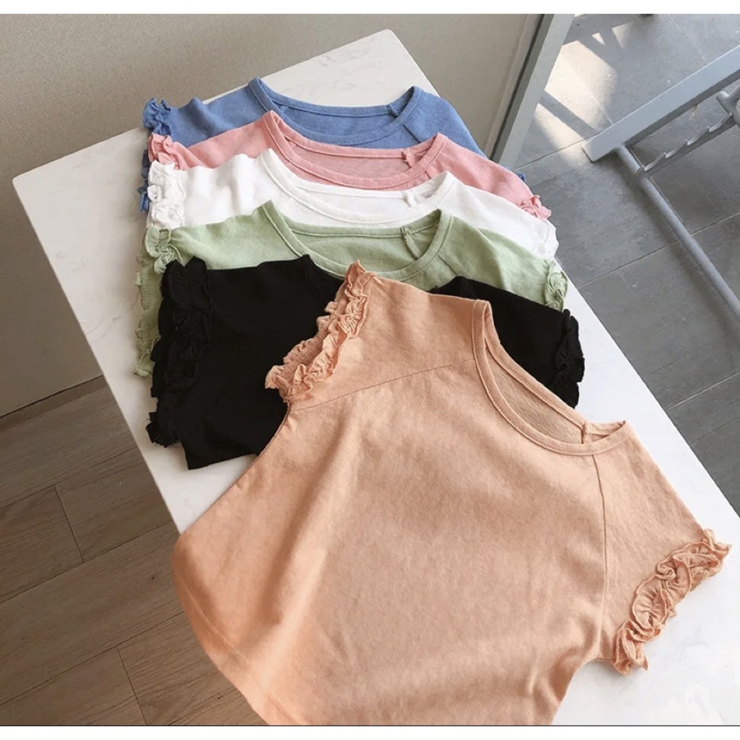 子供　Tシャツ　80サイズ　オレンジ　半袖 キッズ/ベビー/マタニティのベビー服(~85cm)(Ｔシャツ)の商品写真