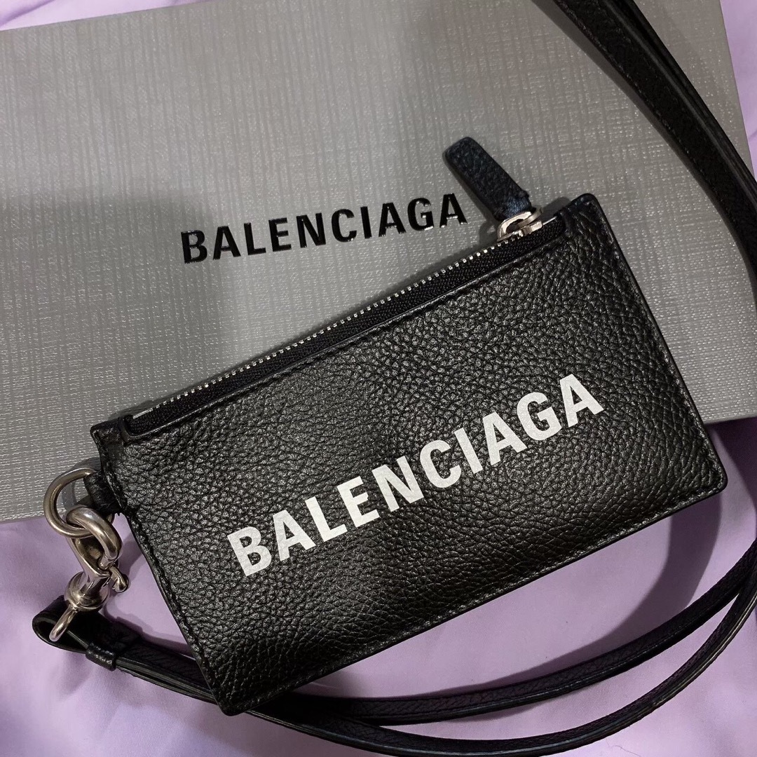 新品 バレンシアガ BALENCIAGA コインケース キャッシュ ブラック×ホワイト