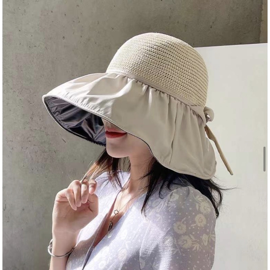 【ホワイト】UVカット帽子 レディース 日焼け防止 日除け エレガント