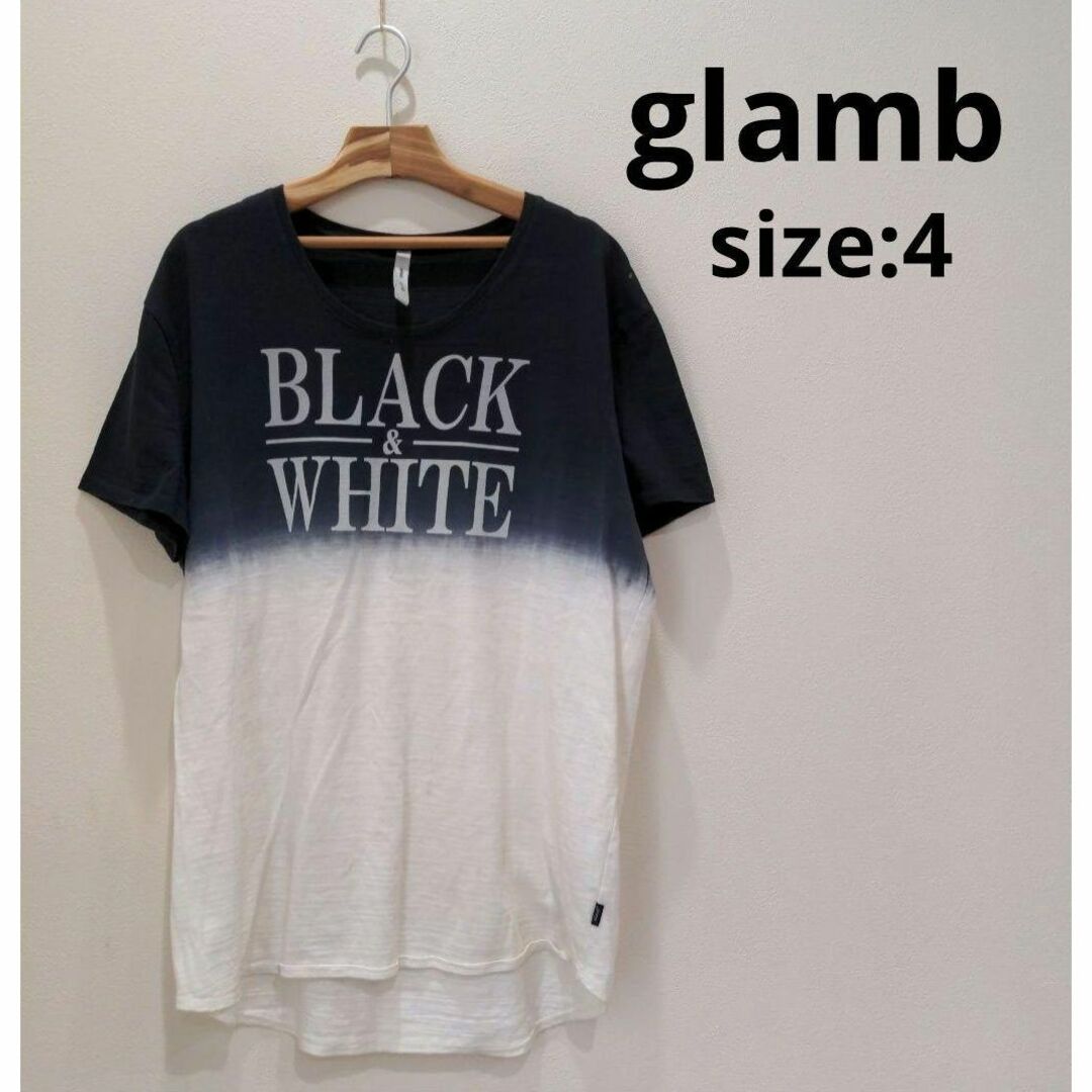 glamb(グラム)のグラム glamb Ｔシャツ メンズ 4 トップス カットソー ホワイト 白 黒 メンズのトップス(Tシャツ/カットソー(半袖/袖なし))の商品写真