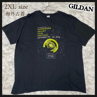 ギルタン(GILDAN)の23. 2XL ブラック 黒 古着 Tシャツ 半袖 ギルダン メンズ レディース(Tシャツ/カットソー(半袖/袖なし))