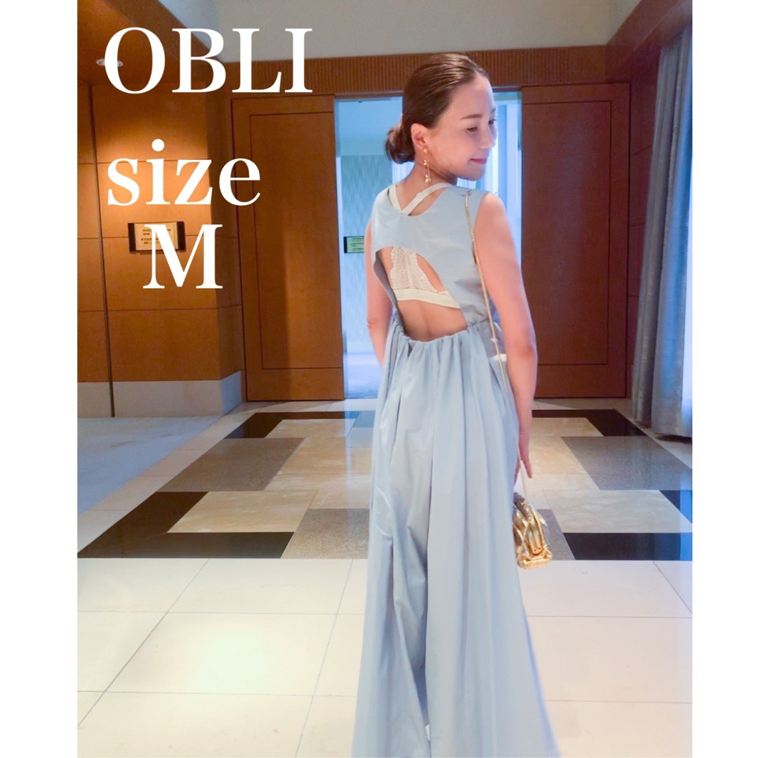 OBLI   OBLI サックスマキシワンピース バックオープンワンピース M