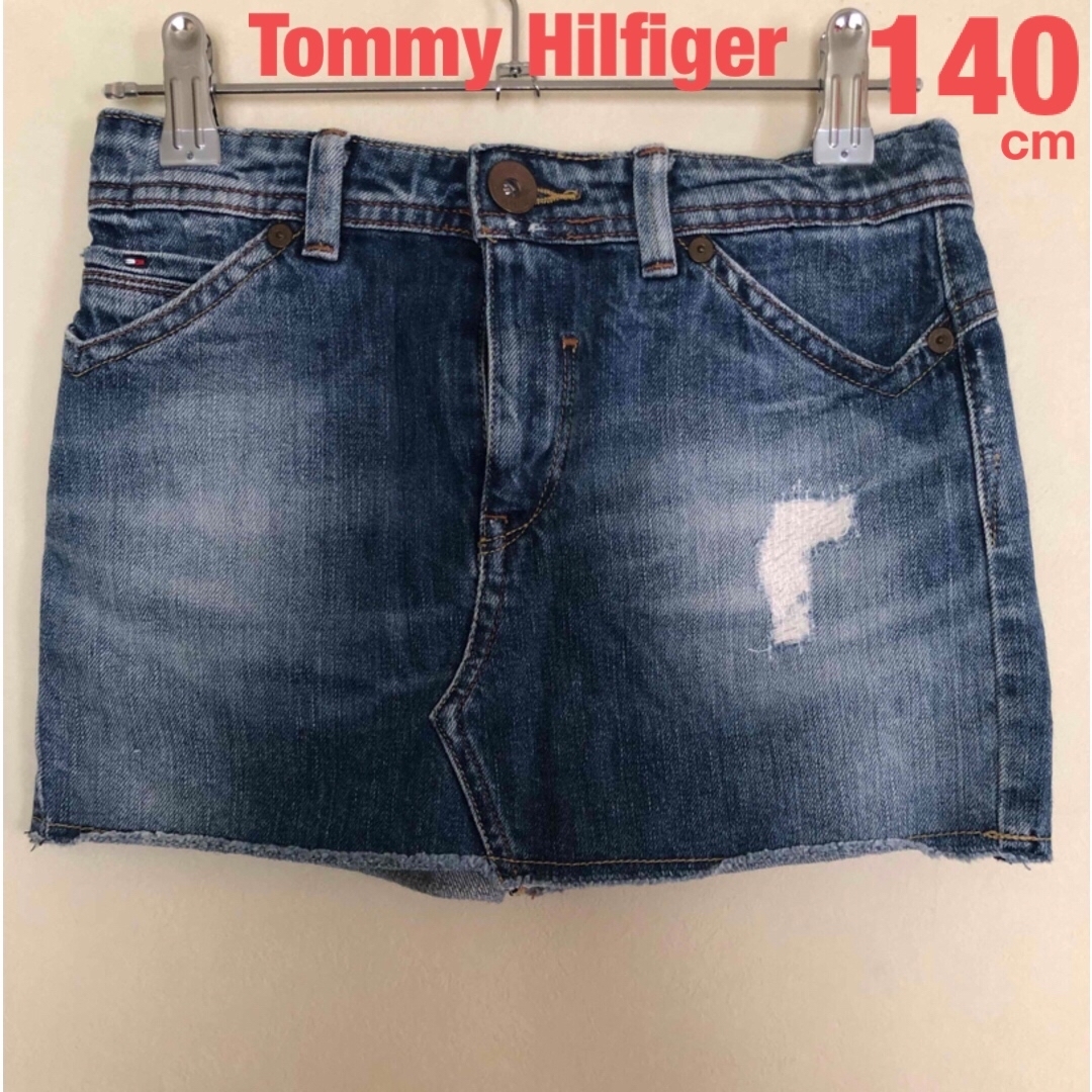 TOMMY HILFIGER(トミーヒルフィガー)の美品 Tommy Hilfiger トミー ヒルフィガー デニム ミニ スカート キッズ/ベビー/マタニティのキッズ服女の子用(90cm~)(スカート)の商品写真