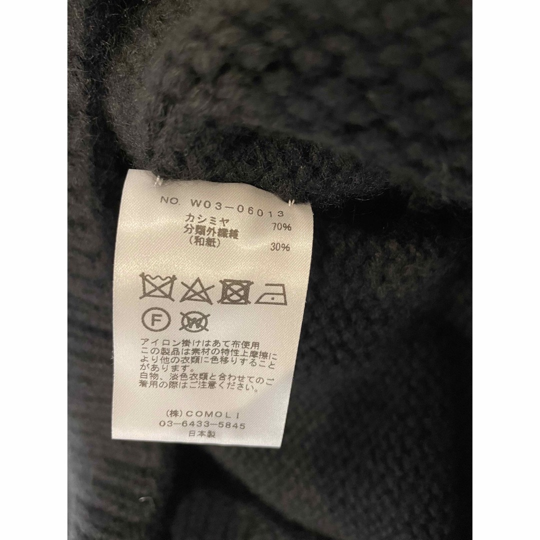 22AW comoli ハンドクルーネックニット ブラック