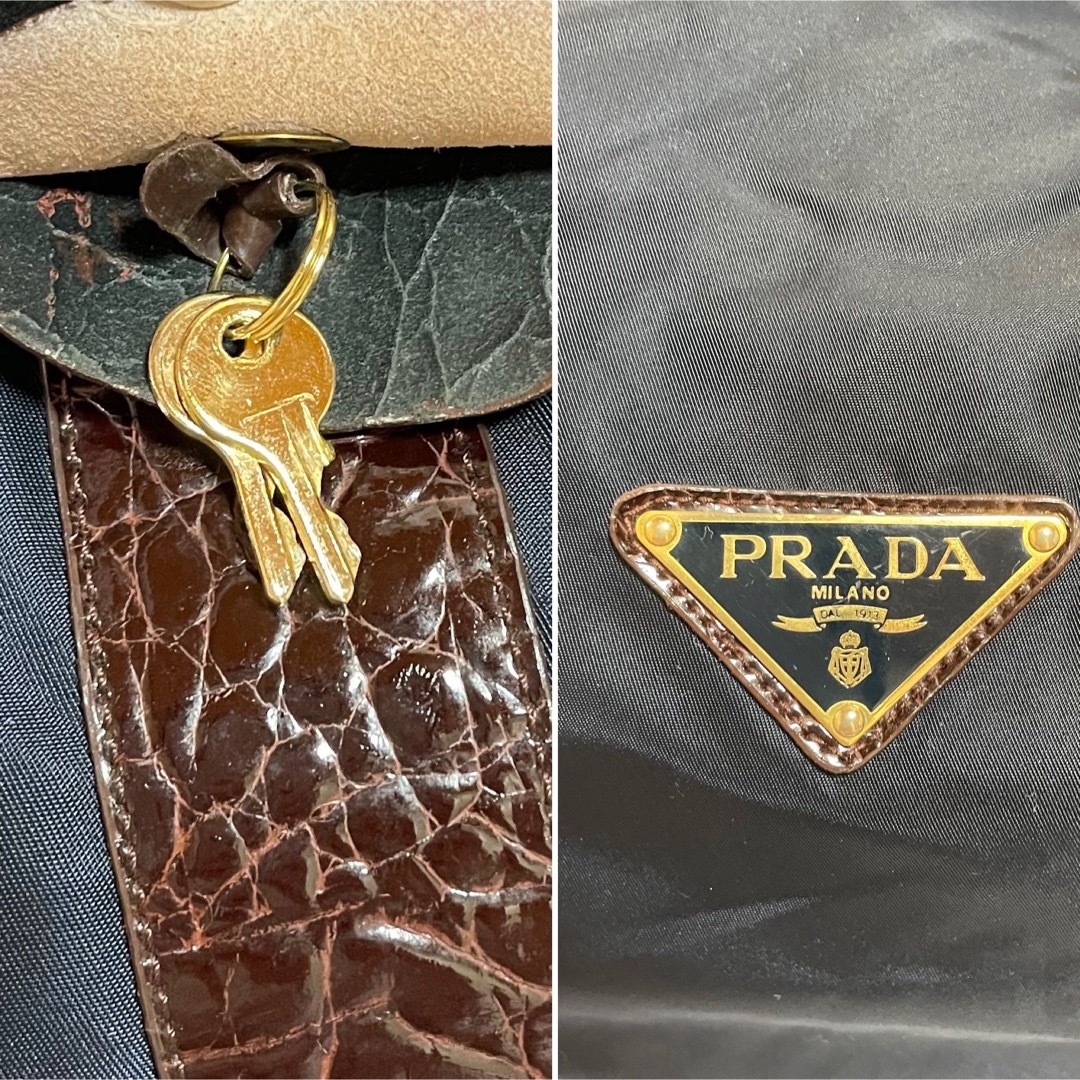 PRADA〗プラダ☆ナイロン ボストンバッグ☆南京錠付き☆トート PRADA〗プラダ☆ナイロン ボストンバッグ☆南京錠付き☆トート