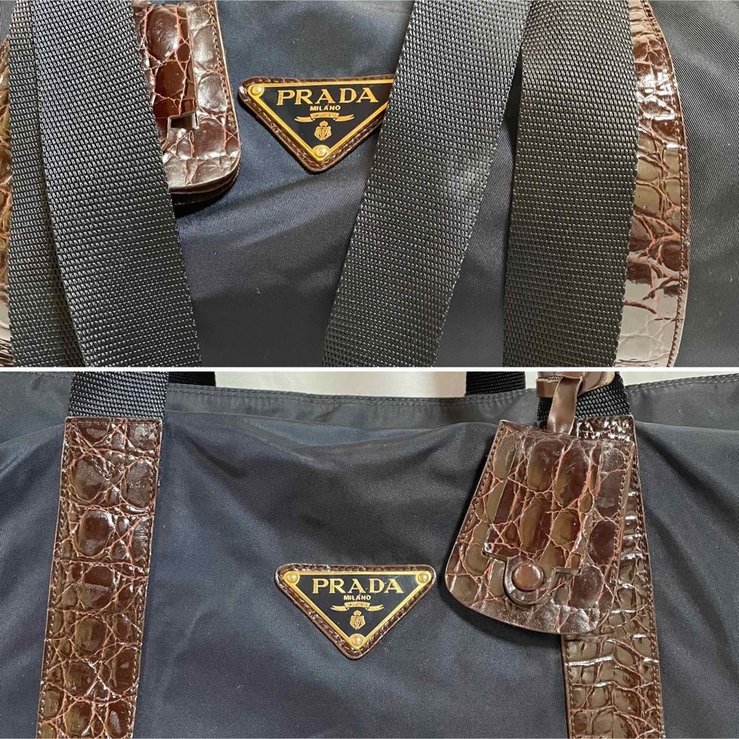 PRADA〗プラダ☆ナイロン ボストンバッグ☆南京錠付き☆トート PRADA〗プラダ☆ナイロン ボストンバッグ☆南京錠付き☆トート