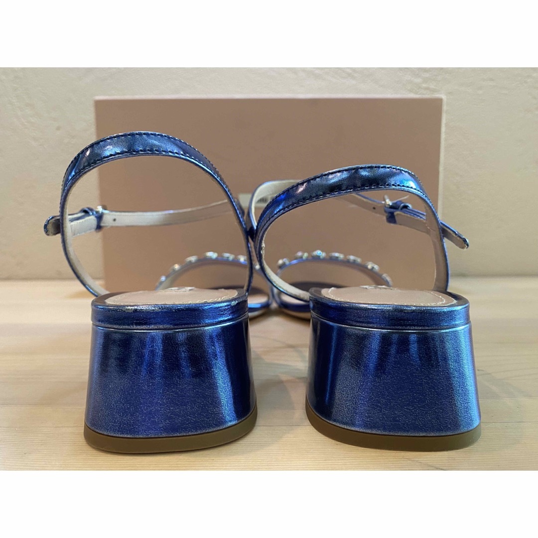 新品 MIU MIU ミュウミュウ クリスタル アンクルストラップ サンダル