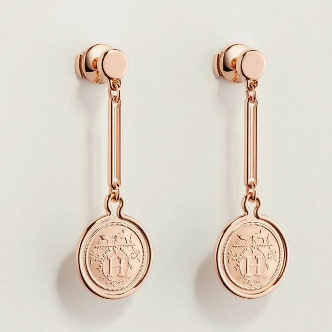 HERMESエルメス ピアス エクスリブリスPink Gold 入手困難 新品   ピアス