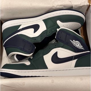 NIKE WMNS Air Jordan 1 Mid "Navy/Green"(スニーカー)