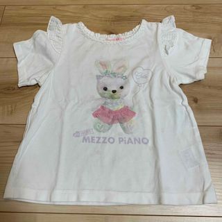 メゾピアノ(mezzo piano)のメゾピアノ　ウサギ転写プリントTシャツ　110(Tシャツ/カットソー)